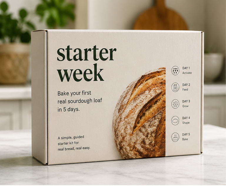 Starter Week box on a kitchen counter